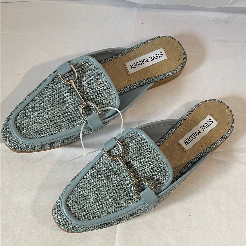 Steve Madden Light Blue Woven Loafers